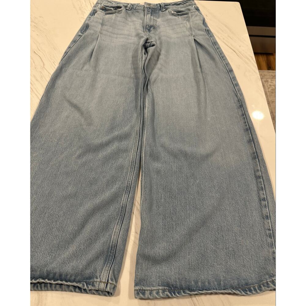 Lucky Brand Palazzo Wide Leg Jeans Women's Size 6/28 High Rise Light Wash - Picture 9 of 14
